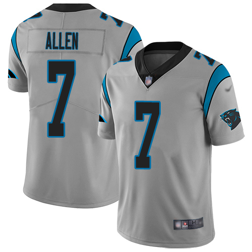 Carolina Panthers Limited Silver Youth Kyle Allen Jersey NFL Football #7 Inverted Legend->women nfl jersey->Women Jersey